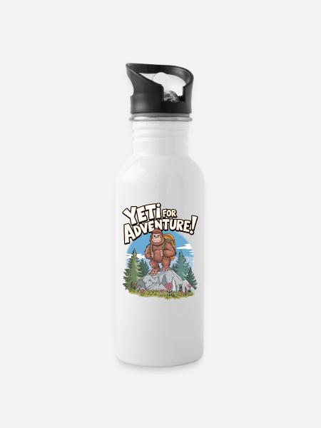 Yéti pour l’aventure - Gourde avec paille intégrée - blanc