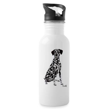 Beau chien dalmate - Gourde avec paille intégrée - blanc - Droite