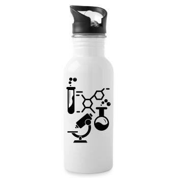 Neurons Chemistry Science Periodic Table Laboratory - Water bottle with straw - white - Right
