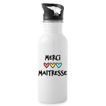 MISTRESS. THANK YOU. THANK YOU MISTRESS - Water bottle with straw - white - Right