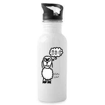 Mathe ScHoF - Trinkflasche mit integriertem Trinkhalm - Weiß - Rechts