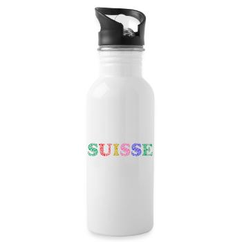 SUISSE. PAYS - Gourde avec paille intégrée - blanc - Droite