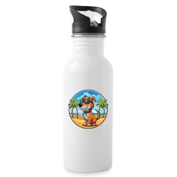 Polnische Jagdhund Hund Rasse Cartoon Sonnenbrille - Trinkflasche mit integriertem Trinkhalm - Weiß - Rechts