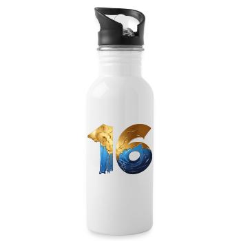 NO. 16 NUMBER 16 COOL 16TH BIRTHDAY - Water bottle with straw - white - Right