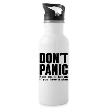DON’T PANIC – Rule #1 Shirt - Trinkflasche mit integriertem Trinkhalm - Weiß - Rechts