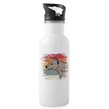 Hyäne - Trinkflasche mit integriertem Trinkhalm - Weiß - Rechts