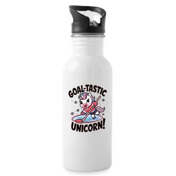 Licorne but-tastique ! - Gourde avec paille intégrée - blanc - Droite