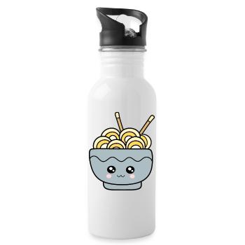 Ramen Nudeln Japan Küche - Trinkflasche mit integriertem Trinkhalm - Weiß - Rechts