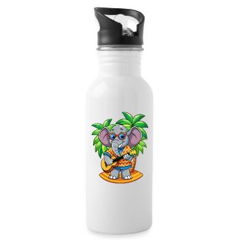 Lustige Elefant Cartoon Sommer Strand Sonnenbrille - Trinkflasche mit integriertem Trinkhalm - Weiß - Rechts