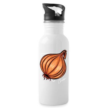 Trendy Onion Cool Gemüse Zwiebeln - Trinkflasche mit integriertem Trinkhalm - Weiß - Rechts