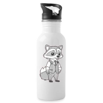 Busy Fox - Water bottle with straw - white - Right