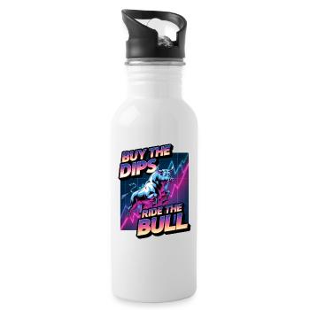 Buy The Dips Ride The Bull - Water bottle with straw - white - Right