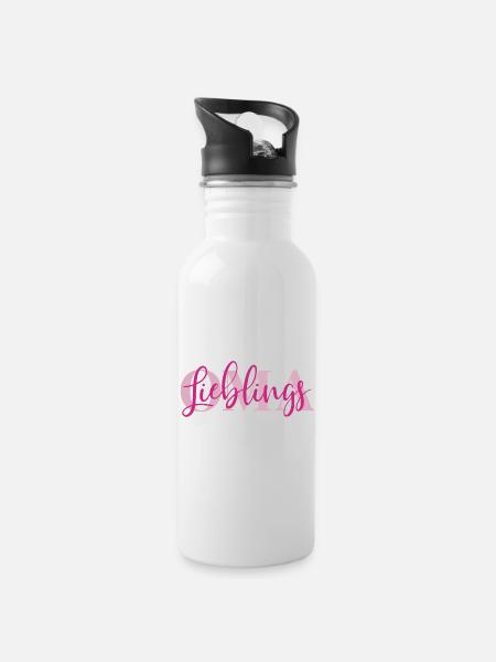Lieblingsoma - Trinkflasche mit integriertem Trinkhalm - Weiß
