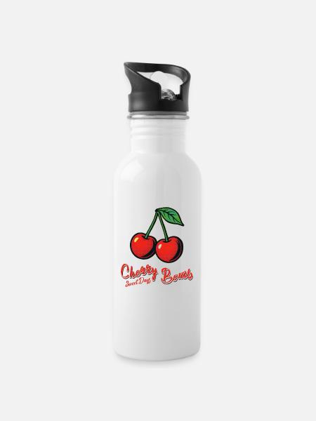 Cherry Girl - Water bottle with straw - white