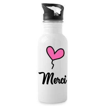 MERCI. MAÎTRESSE. MAÎTRE. MERCI MAÎTRESSE - Gourde avec paille intégrée - blanc - Droite