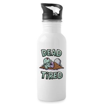 Dead Tired - Water bottle with straw - white - Right