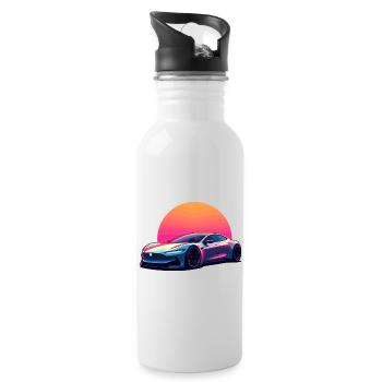 Electric Wave - Water bottle with straw - white - Right
