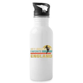 England Fußball Fussball Soccer 2022 - Trinkflasche mit integriertem Trinkhalm - Weiß - Rechts