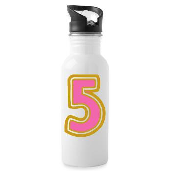 5. 5 YEARS. 5th ANNIVERSARY. 5 YEAR ANNIVERSARY - Water bottle with straw - white - Right
