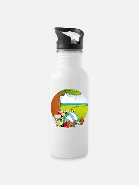 Astérix & Obélix Font Une Sieste - Gourde avec paille intégrée - blanc