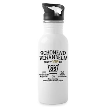 85. Geburtstag Schonend Behandeln 85 VIP ist 85 - Trinkflasche mit integriertem Trinkhalm - Weiß - Rechts