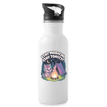 Stay Magical, Stay Toasty! - Water bottle with straw - white - Right