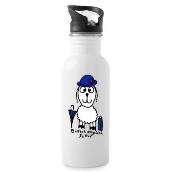 British English ScHoF - Trinkflasche mit integriertem Trinkhalm - Weiß - Rechts