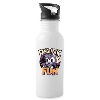 Fangtastic Fun - Gourde avec paille intégrée - blanc - Droite