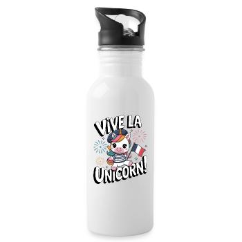 Vive La Licorne ! - Gourde avec paille intégrée - blanc - Droite