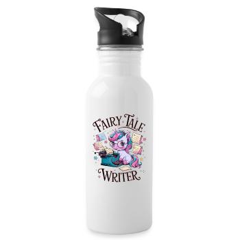 Fairy Tale Writer - Water bottle with straw - white - Right