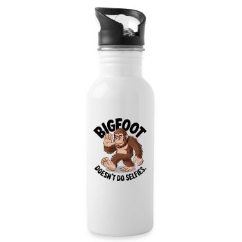 Bigfoot ne fait pas de selfies - Gourde avec paille intégrée - blanc - Droite