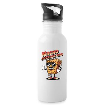 Nacho Average Dad - Water bottle with straw - white - Right
