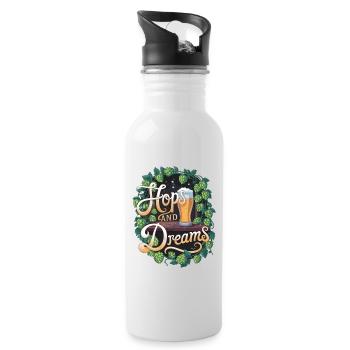 Hops And Dreams - Water bottle with straw - white - Right