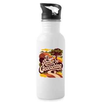 Je préfère faire du géocaching - Gourde avec paille intégrée - blanc - Droite