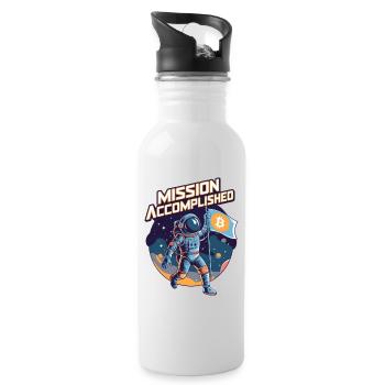 Mission Accomplished - Water bottle with straw - white - Right