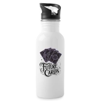 The Future Is In The Cards - Water bottle with straw - white - Right