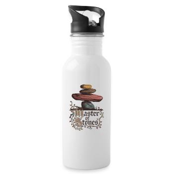 Master Of Stones - Water bottle with straw - white - Right