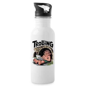 Trolling - Water bottle with straw - white - Right