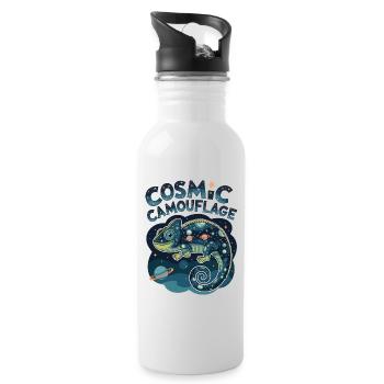 Cosmic Camouflage - Water bottle with straw - white - Right