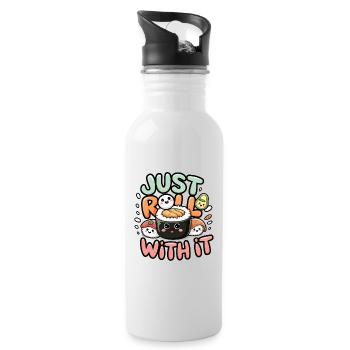 Just Roll With It - Water bottle with straw - white - Right