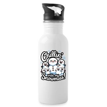 Chillin' With My Snowmies! - Water bottle with straw - white - Right