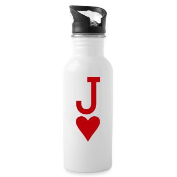 Carte à jouer au poker - Heart Jack - Gourde avec paille intégrée - blanc - Droite