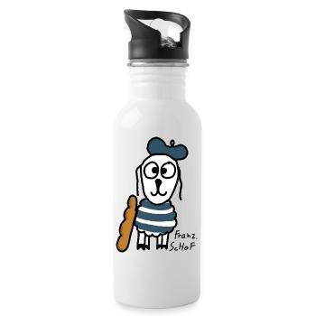 Französisch ScHoF - Trinkflasche mit integriertem Trinkhalm - Weiß - Rechts