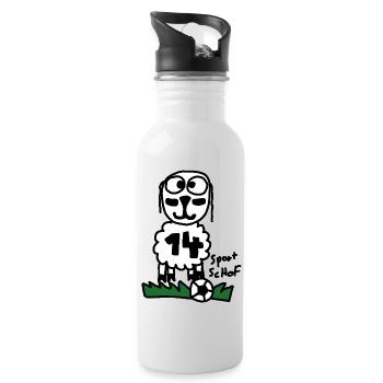 Sport ScHoF - Trinkflasche mit integriertem Trinkhalm - Weiß - Rechts