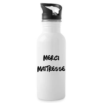 MERCI. MAÎTRESSE. MAÎTRE. MERCI MAÎTRESSE - Gourde avec paille intégrée - blanc - Droite