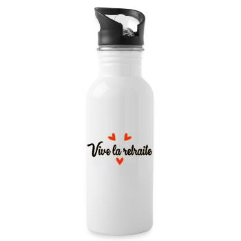 RETIREMENT. HAPPY RETIREMENT. HAPPY RETIREMENT - Water bottle with straw - white - Right