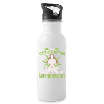 Yoga Mädchen sind verdreht Meditation Fitness Übun - Trinkflasche mit integriertem Trinkhalm - Weiß - Rechts