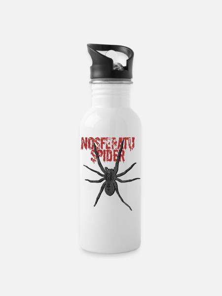 Nosferatu Spinne – Horror - Trinkflasche mit integriertem Trinkhalm - Weiß