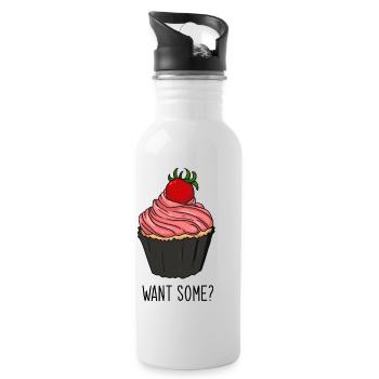 Muffin - Trinkflasche mit integriertem Trinkhalm - Weiß - Rechts