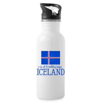 Iceland flag - Trinkflasche mit integriertem Trinkhalm - Weiß - Rechts